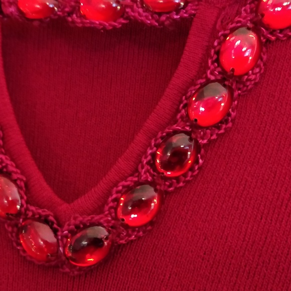 Joseph A embellished red sweater - Picture 5 of 7